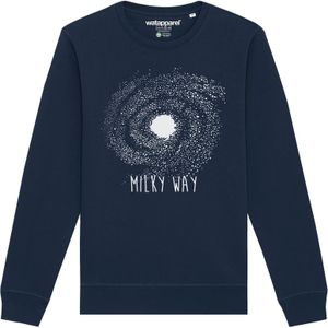 Watapparel Sweatshirt ' Milky way '  navy / wit