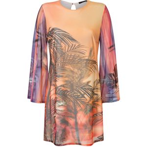 Ana Alcazar Jurk 'Zilla'  donkerbruin / lila / lichtoranje / lichtroze