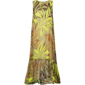 Ana Alcazar Jurk 'Zapara'  bruin / geel / kaki / donkergroen