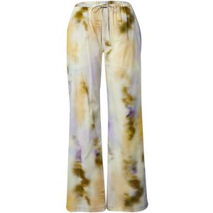 EDITED Broek 'Eileen'  beige / donkergroen / wit