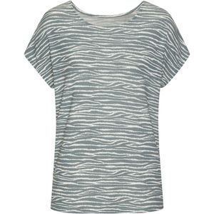 T-shirt - Grijsblauw - Viscose - Korte Mouwen - Ronde Hals