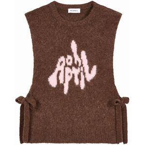 OH APRIL Trui 'Moxie'  bruin / rosa