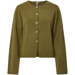 Pcfarie - Gebreid Vest - Ronde Hals - Lange Mouwen - Knoopsluiting