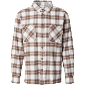 DAN FOX APPAREL Overhemd 'Mattes'  bruin / offwhite