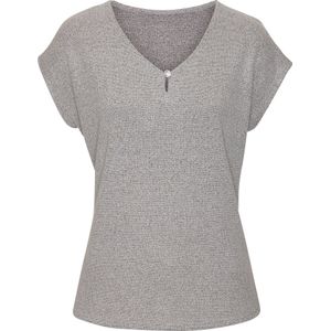 LASCANA - Trui - Grijs Gemêleerd - Knitwear - V-hals, Cut-outs, LENZING™ en ECOVERO™