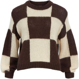 OBJECT Trui 'Abelone'  crème / chocoladebruin