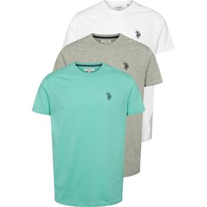 U.S. POLO ASSN. Shirt 'Betil'  navy / turquoise / grijs gemêleerd / wit