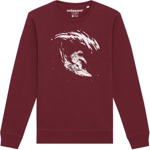 Watapparel Sweatshirt ' Surfing Spaceman '  grijs / bourgogne / wit
