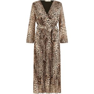 Yumi Jurk  beige / bruin / zwart