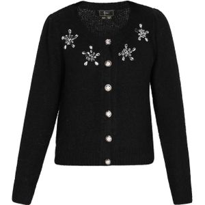 faina Gebreid vest  zwart