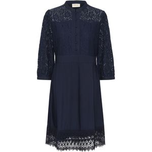 Cream Jurk 'Milla'  navy