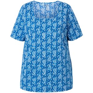 Ulla Popken Shirt  royal blue/koningsblauw / wit