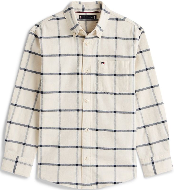 TOMMY HILFIGER - Overhemd - Beige/Zwart - Geruit - Lange Mouw