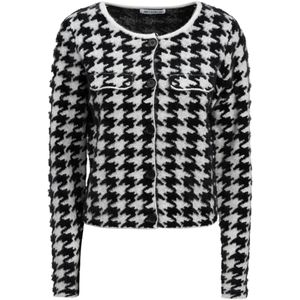 Influencer Gebreid vest  zwart / wit