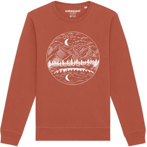 Watapparel Sweatshirt ' Mountains by night '  lichtbruin / wit