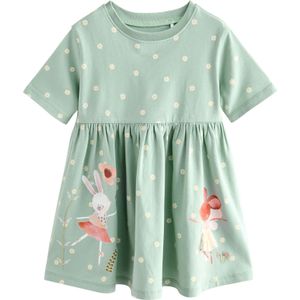 Next Jurk  bruin / pasteelgeel / mintgroen / offwhite