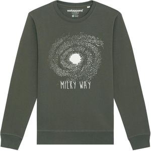 Watapparel Sweatshirt ' Milky way '  kaki / wit gemêleerd