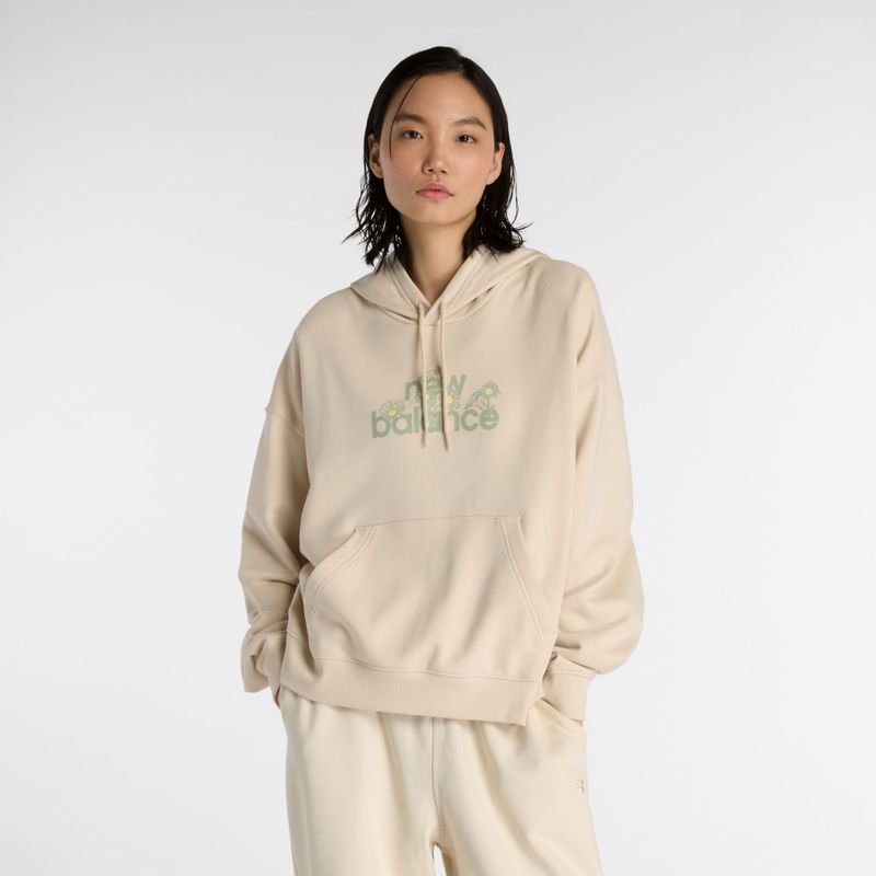 New Balance - Flower Hoodie - Dames Hoodie - Beige