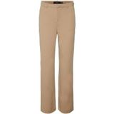 VERO MODA - ZAMIRA - Broek - Lichtbruin - Gerecycled Materiaal - Mid Waist