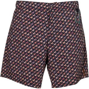 wavebreaker Zwemshorts  donkerblauw / bruin / oranje / lichtoranje