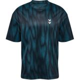 Hummel - HMLHIIT AOP LOOSE T-SHIRT S/S - T-shirt - Zwart - Korte Mouwen