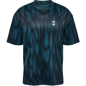 Hummel - HMLHIIT AOP LOOSE T-SHIRT S/S - T-shirt - Zwart - Korte Mouwen