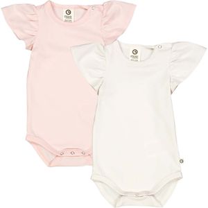 Müsli by GREEN COTTON Rompertje/body  rosa / offwhite