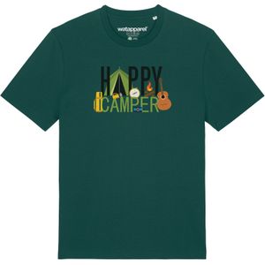 Watapparel Shirt ' Happy Camper '  donkergroen / gemengde kleuren