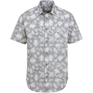 Grijs Gedessineerd - Vrijetijdshemd - Katoen - Korte Mouwen