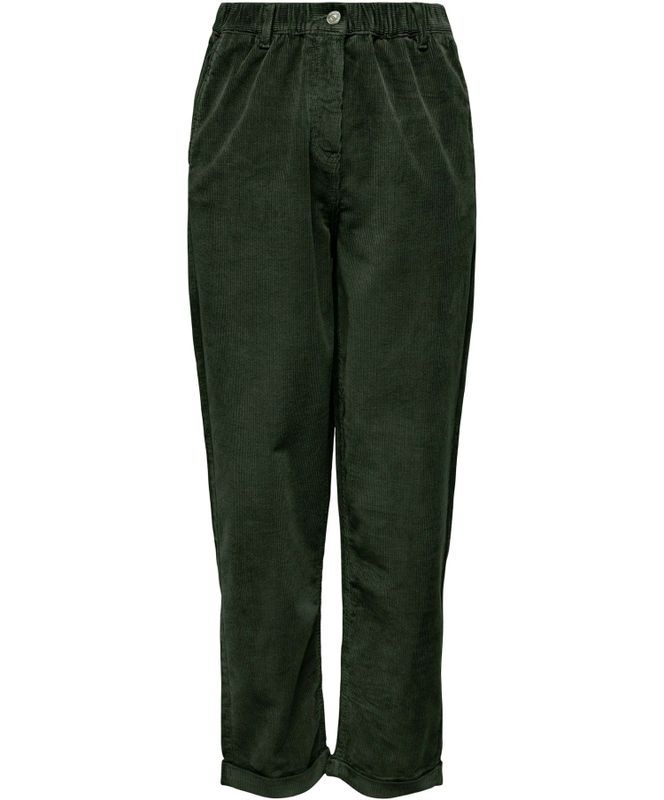 ONLY - ONLFLORA - Capri Broek - Donkergroen - Corduroy - 7/8 Lengte