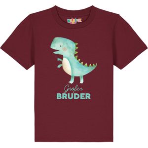 watabout.kids Shirt 'Dinosaurier 03 Großer Bruder'  turquoise / groen / bordeaux / wit