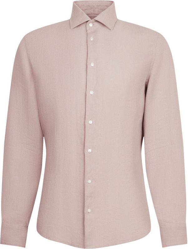 Overhemden - Zand - 100% Linnen - Slim Fit - Kentkraag