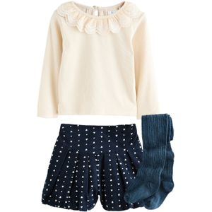 Next Set  crème / navy / wit