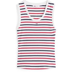 Tommy Jeans Top 'Essential'  nachtblauw / donkerrood / wit