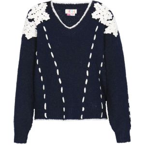 IZIA Oversized trui  navy / wit