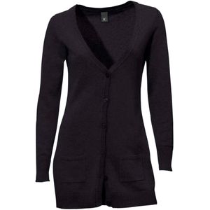 Zwart Vest - 100% Katoen - Lange Mouwen - Opgestikte Zakken