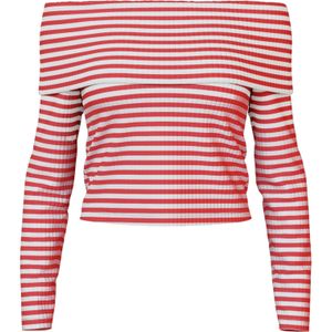 PIECES Shirt 'LAYA'  rood / wit