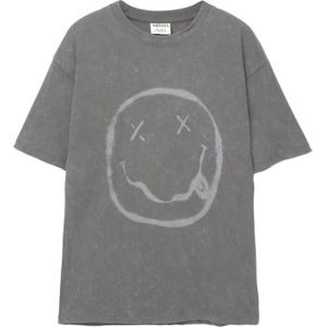 Pull&Bear Shirt 'NIRVANA SMILEY'  lichtgrijs / donkergrijs