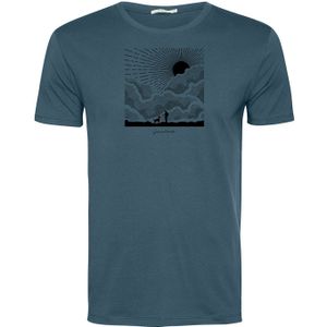 GREENBOMB Shirt 'Nature Friends'  saffier / zwart