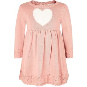 happy girls - Jurk - Pink/Wit - Katoen - Knielengte - Lange Mouw