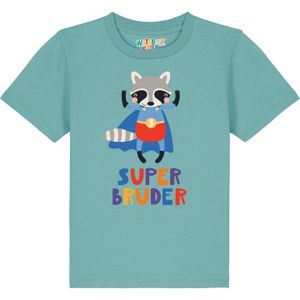 watabout.kids Shirt 'Superbruder'  blauw / turquoise / grijs / rood