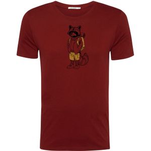 GREENBOMB Shirt 'Animal Raccoon Hike'  geel / bordeaux