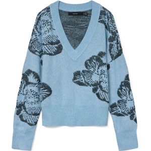 VERO MODA Trui 'VMFAIRLY'  lichtblauw / zwart