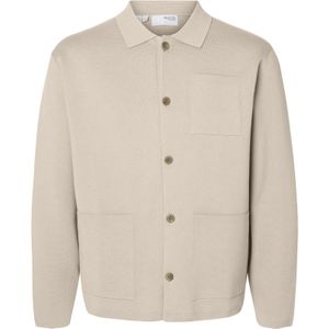 SELECTED Gebreid vest 'SLHMIKE'  crème