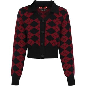 myMo ROCKS Gebreid vest  bourgogne / zwart