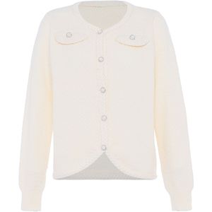 faina Gebreid vest  wolwit