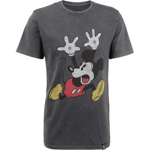 Recovered Shirt 'Disney Mickey Mouse Panic'  donkergrijs