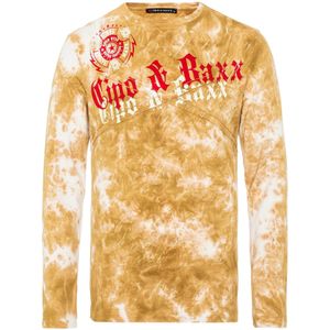 CIPO & BAXX Shirt  mosterd / rood / wit