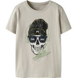 NAME IT Shirt 'NKMTED'  greige / lichtgroen / zwart / wit