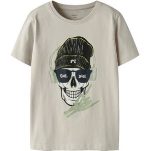 NAME IT Shirt 'NKMTED'  greige / lichtgroen / zwart / wit